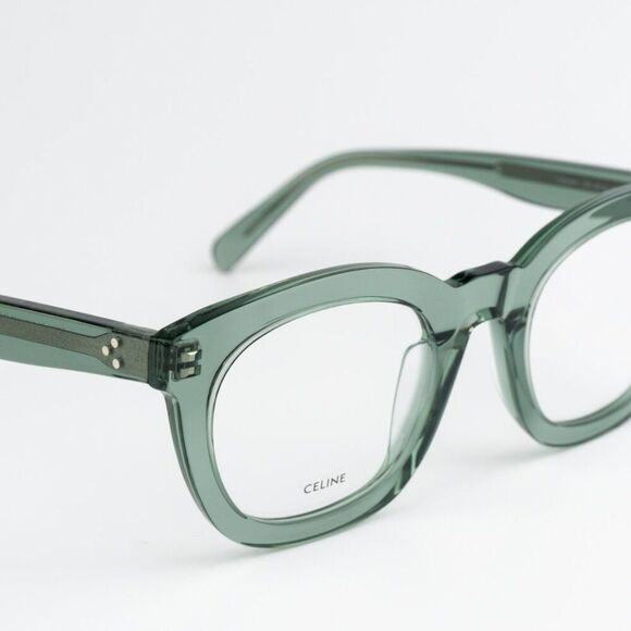 NEW Celine CL5004IN 093 CELINE 3 DOTS Transparent Teal Women Square Eyeglasses - Picture 7 of 12